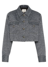 Load image into Gallery viewer, Gestuz Belmagz Blazer In Blue Twill Structure – front product view