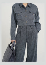 Load image into Gallery viewer, Gestuz Belmagz Blazer In Blue Twill Structure – product detail