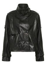 Load image into Gallery viewer, Gestuz Gzavic Leather Jacket In Black – front product view
