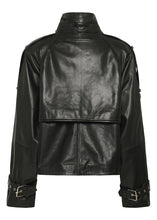 Load image into Gallery viewer, Gestuz Gzavic Leather Jacket In Black – back product view