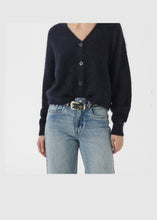 Load image into Gallery viewer, Gestuz Gzdebbie V Cardigan In Navy Melange – worn view