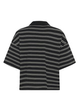Load image into Gallery viewer, Gestuz Gzpilova Polo Tee In Black White Striped – back product view