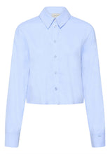 Load image into Gallery viewer, Gestuz Gzyork Short Shirt In Chambray Blue Melange – front product view