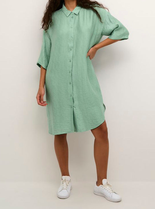 KAJAROME SHIRT DRESS | GRANITE GREEN KAFFE