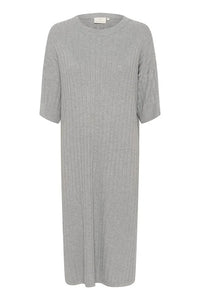 KALOLA KNIT DRESS | GREY MELANGE KAFFE