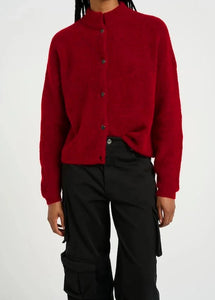 ALPHAGZ SHORT CARDIGAN | HAUTE RED MELANGE GESTUZ