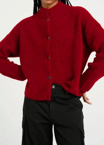 ALPHAGZ SHORT CARDIGAN | HAUTE RED MELANGE GESTUZ