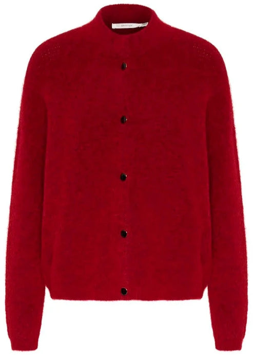 ALPHAGZ SHORT CARDIGAN | HAUTE RED MELANGE GESTUZ