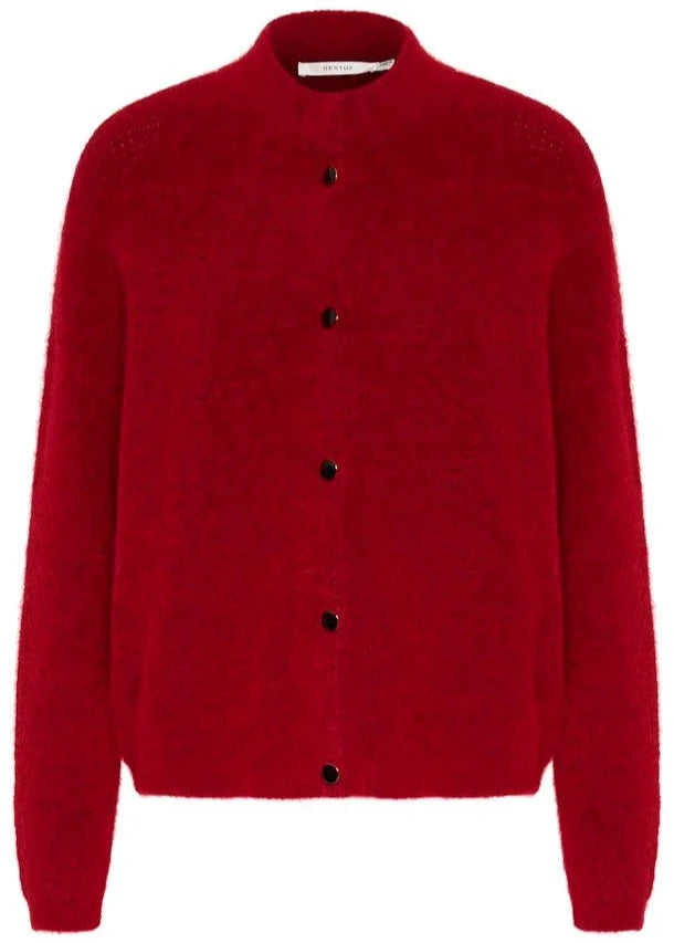 ALPHAGZ SHORT CARDIGAN | HAUTE RED MELANGE GESTUZ