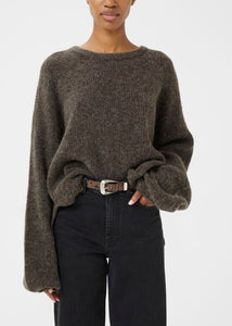 GZALPHA SLIT PULLOVER | CHESTNUT MELANGE GESTUZ