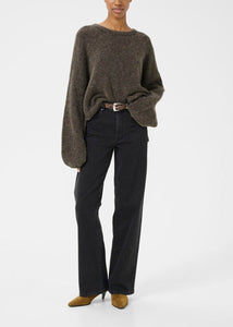 GZALPHA SLIT PULLOVER | CHESTNUT MELANGE GESTUZ