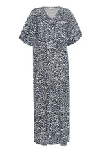 Load image into Gallery viewer, KAruffalo Dress — Blue / White Graphic Print — front packshot