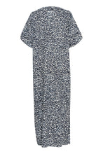 Load image into Gallery viewer, KAruffalo Dress — Blue / White Graphic Print — back packshot