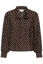 Load image into Gallery viewer, KAdotte Blouse — Coffee Bean Turtledove Dot — front packshot