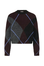 Load image into Gallery viewer, KAgrith Wool Blend Argyle Pullover — Dark grey melange / Fudge — front packshot