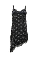 Load image into Gallery viewer, KAmissy Lace Blouse — Black W. White Dot — back packshot