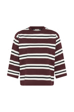 Load image into Gallery viewer, KAwinny Striped T-shirt — Fudge/Chalk/Black Deep — front packshot