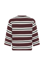 Load image into Gallery viewer, KAwinny Striped T-shirt — Fudge/Chalk/Black Deep — back packshot