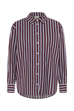 Load image into Gallery viewer, KAgavina Striped Shirt — Fudge/Chalk/Provance — front packshot
