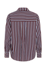 Load image into Gallery viewer, KAgavina Striped Shirt — Fudge/Chalk/Provance — back packshot