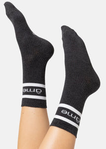 KANYE SOCKS WITH CONTRASTING LINES | CHARCOAL AME