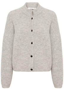 ALPHAGZ SHORT CARDIGAN | LIGHT GREY MELANGE GESTUZ