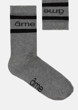 Load image into Gallery viewer, KANYE SOCKS WITH CONTRASTING LINES | MARLED GREY AME