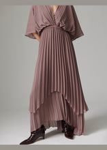 Load image into Gallery viewer, Miru Maxi Dress | Twilight Mauve – fabric and design detail