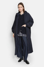 Load image into Gallery viewer, MORGAN LONG COAT WITH HOODIE | NAVY