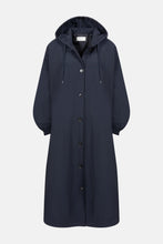 Load image into Gallery viewer, MORGAN LONG COAT WITH HOODIE | NAVY