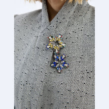Load image into Gallery viewer, MUNTHE Viosterol Brooch In Indigo - worn view