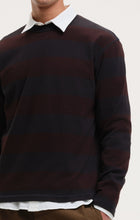 Load image into Gallery viewer, OBEL STRIPE SWEATSHIRT | BLACK/BURGUNDY