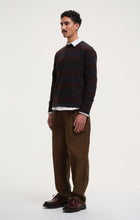Load image into Gallery viewer, OBEL STRIPE SWEATSHIRT | BLACK/BURGUNDY