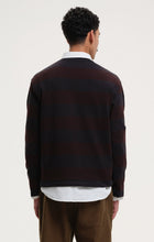 Load image into Gallery viewer, OBEL STRIPE SWEATSHIRT | BLACK/BURGUNDY
