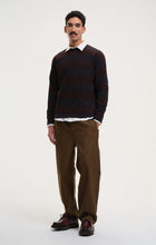 Load image into Gallery viewer, OBEL STRIPE SWEATSHIRT | BLACK/BURGUNDY