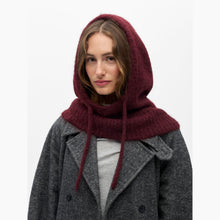 Load image into Gallery viewer, OBJECT Milu Knit Balaclava In Windsor Wine Melange - alternate view