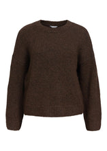 Load image into Gallery viewer, OBJECT Saggia Knit Pullover In Seal Brown Melange - product view