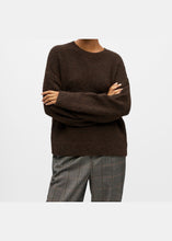 Load image into Gallery viewer, OBJECT Saggia Knit Pullover In Seal Brown Melange - alternate view