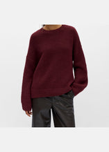 Load image into Gallery viewer, OBJECT Saggia Knit Pullover In Windsor Wine Melange - alternate view