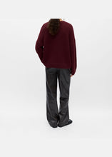 Load image into Gallery viewer, OBJECT Saggia Knit Pullover In Windsor Wine Melange - alternate view