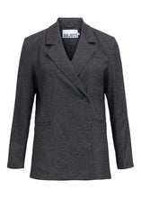 Load image into Gallery viewer, OBJECT Sanja Waisted Blazer In Black Melange - product view