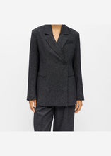 Load image into Gallery viewer, OBJECT Sanja Waisted Blazer In Black Melange - alternate view