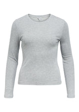 Load image into Gallery viewer, OBJECT Alma Long-Sleeve Top In Medium Grey Melange - product view