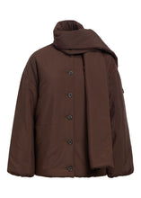 Load image into Gallery viewer, OBJECT Gemmi Scarf Jacket In Seal Brown - product view