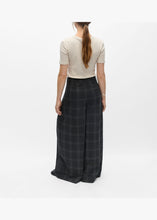 Load image into Gallery viewer, OBJECT Diena Check Wide Trousers In Black / Gun Metal - alternate view
