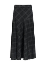 Load image into Gallery viewer, OBJECT Diena Check Maxi Skirt In Black / Gun Metal - product view
