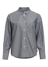 Load image into Gallery viewer, OBJECT Zila Striped Shirt In Black / White - product view