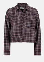 Load image into Gallery viewer, OCEAN CROPPED SHIRT | PLUM CHECKED