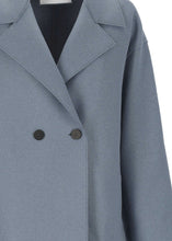 Load image into Gallery viewer, DROPPED SHOULDER COAT PRESSED WOOL | MINERAL GREY HARRIS WHARF LONDON
