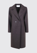 Load image into Gallery viewer, DROPPED SHOULDER COAT PRESSED WOOL | DARK BROWN HARRIS WHARF LONDON